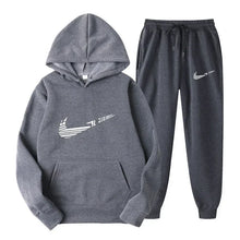 Load image into Gallery viewer, Men Tracksuit 2 Pieces Sets Hooded Sweatshirt +Drawstring Pants Male Hoodies Running Sportswear Men Women Autumn Sportwear
