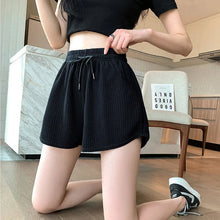 Load image into Gallery viewer, Women yoga Shorts Summer Outer Wear Mid-Waist Casual Loose Straight Pants Lady Stylish Thin Breathable Wide Leg Gym Short Pants
