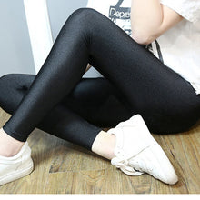 Load image into Gallery viewer, Women Shiny Black Legging Autumn Ladies Push Up Slim Leggings High Waist Stretchy Soft Large Size Women Leggings

