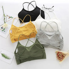 Load image into Gallery viewer, 3PCS/Set Sports Bra Women's Cross Shoulder Strap Sports Bra Yoga Navel Top Gym Fitness Tube Top Breathable Beauty Sexy Bra Back
