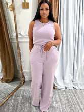 Load image into Gallery viewer, Solid Casual Jumpsuit for Women Sleeveless Drawstring High Waist One Pieces Rompers and Jumpsuits Summer Outfits Combinaison
