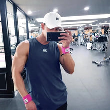 Load image into Gallery viewer, Mens Workout Tank Tops Mash Fabric Quick Dry Muscle Sleeveless Shirts Cut Off Slim Fit  Bodybuilding Gym Tees Singlet
