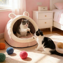 Load image into Gallery viewer, Pet Tent Cave Bed for Cats Small Dogs Self-Warming Cat Tent Bed Cat Hut Comfortable Pet Sleeping Bed Foldable Removable Washable
