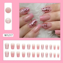 Load image into Gallery viewer, 24pcs Gradient Fake Nails French Ballerina Nail Waterproof Faux Medium Coffin false nails Fingernails Press on Nails Tips
