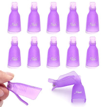 Load image into Gallery viewer, LULAA 10Pcs/16Pcs Plastic Nail Art Soak Off Cap Clip UV Gel Polish Remover Wrap Tool for Fingernail Removal Soak Off Clips
