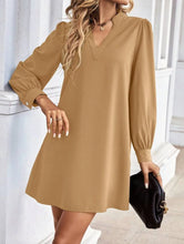 Load image into Gallery viewer, Elegant V-Neck Shirt Mini Dress
