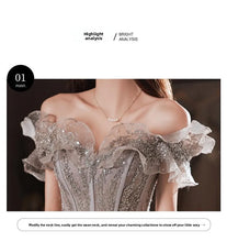 Load image into Gallery viewer, One Shoulder Fairy Style Evening Dress
