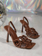 Load image into Gallery viewer, Women Square Toe Slingback Heel Sandals
