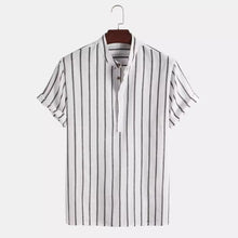 Load image into Gallery viewer, Modern Linen Stripe Shirt Men
