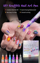 Load image into Gallery viewer, Nail Art Markers Customised Specialised Needle Tube Nail Art Pens Hand-Drawn Outline Pen Acrylic Paint Pen Set Acrylic Paintbrus
