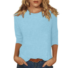 Load image into Gallery viewer, Women Summer Tops Round Neck Three Quarter Sleeve Comfortable Print T Shirt Blouse Women T Shirt muticolor t shirt tops

