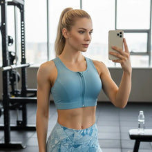 Load image into Gallery viewer, Plus Size Sports Bra Front Closure Longline Bras Padded Workout Crop Tank Top for Running Workout Gym Yoga Vest
