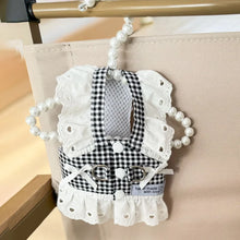 Load image into Gallery viewer, Pet Dog Clothes Lace Skirt Pastoral Style Black Plaid  Harness Puppy Dresses Universal Harness Tractionable Retro Princess Dress
