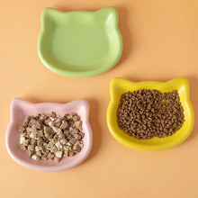 Load image into Gallery viewer, 1PC Cat-Shaped Pet Bowls, Pastel Color Cute Animal Design, Non-Slip Pet Food Dish, Ideal for Cats, Trendy Pet Accessory for Home
