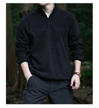 Load image into Gallery viewer, 2025 Men Sweatshirt Turtleneck Half Button Pullover Male Polar Fleece Casual Basic Elegant Work Wear Winter Autumn Warm Jacket
