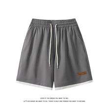 Load image into Gallery viewer, Men's Trendy 2-Piece Streetwear Co-ord Solid Color Short Sleeve T-Shirt And Drawstring Elastic Waist Shorts Set 5XL
