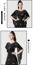 Load image into Gallery viewer, Dancewear Women Tops Summer Fashion Print Latin Line Dance Costume New Products Ballroom Dance Women Top Training Clothes Black
