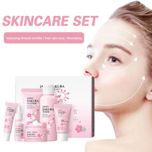 Load image into Gallery viewer, 6pcs Sakura Skin Care Set Hydrating Moisturing Smoothing Nourishing Brightening Firming Women Beauty Skincare Product
