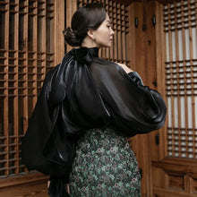 Load image into Gallery viewer, Elegant Chiffon Lantern Sleeve Blouse

