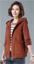 Load image into Gallery viewer, Corduroy Hooded Loose Jacket
