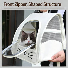 Load image into Gallery viewer, Breathable Oxford Pet Cat Carrier Backpack for Small Dogs, Portable Transparent Travel Outdoor Bag with Side Mesh Pockets, Airy
