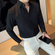 Load image into Gallery viewer, Slim Waffle Business Shirt Men
