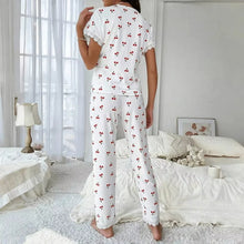 Load image into Gallery viewer, Cherry Lace Trim Pajama Set
