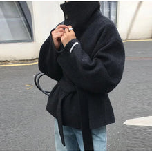 Load image into Gallery viewer, 2025 Autumn Woolen Coats Women Casual Double Breasted Stand Collar Female Office Short Jackets Chic Lady Loose Street Outwear

