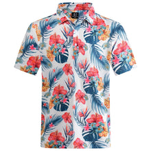 Load image into Gallery viewer, Hawaiian Print Streetwear Polo Shirt
