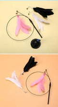 Load image into Gallery viewer, Interactive Cat Toy Handfree Cat Stick Kitten Playing Teaser Wand Toy Suction Cup Feather Wand Pet Supplies Simulation Feather
