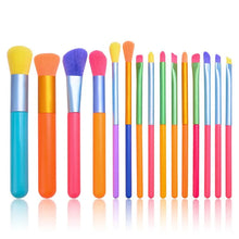 Load image into Gallery viewer, Makeup Brushes 15Pcs Colourful Makeup Brush Set Foundation Contour Blush Concealers Eye Shadow Blending Make Up Brush Kit
