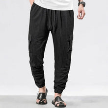 Load image into Gallery viewer, Men's Grid Cargo Joggers Drawstring Elastic Waist Multi Pocket Casual Ankle Length Trousers
