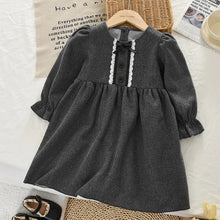 Load image into Gallery viewer, Simple Bow Long Sleeve Girls Dress
