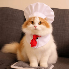 Load image into Gallery viewer, Pet Accessories Cute Pet Cooking King Hat Adjustable Comfortable Chef Hat Set Stylish Cat Cosplay Hat Pet Fashion Show
