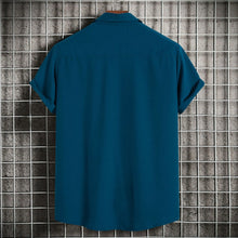 Load image into Gallery viewer, New Short Sleeve Shirts for Men Fashion Solid Casual Lapel Cardigan Tops Men Comfort Single-breasted Blouse Summer Beach Shirts
