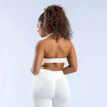 Load image into Gallery viewer, KEEP THAT PUMP Strappy Sports Bra With Logo High Support Womens Yoga Seamless Workout Top Elasticity Fitness Running Gym Bras
