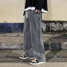 Load image into Gallery viewer, Men's Jeans Korean Version Student Casual Pants High Street Straight Loose Wide Leg Jeans Black Grey Blue Baggy Jeans
