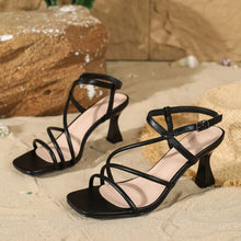 Load image into Gallery viewer, Women Square Toe Slingback Kitten Heel Sandals
