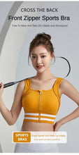 Load image into Gallery viewer, Sports Bras Zip Front For Women With Full Coverage Removable Padded Shockproof Yoga Underwear Workout Bra Running Fitness Vest
