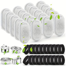 Load image into Gallery viewer, 20PCS Cat Water Fountain Activated Carbon Dog Water Bowl Dispenser Replacement Filters with 20 Sponges for Home Pet Hydration
