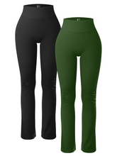 Load image into Gallery viewer, Solid Leggings for Women Seamless Knit Yoga Pants Flared Trousers High Waist Hip Liftting Tights Slim Casual Sports Leggings
