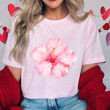 Load image into Gallery viewer, Pink Hibiscus Casual Y2K Tee
