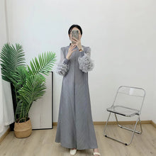 Load image into Gallery viewer, Women Elegant Evening Party Dresses 2025 Summer New Solid Colour Classic Long Sleeve Plate Flower Design Prom Dresses Female
