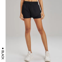 Load image into Gallery viewer, Yoga Shorts Sports Fitness Shorts High Waist Running Fake Two Pieces Anti-Shine Shorts Women's Double Layer Training Leggings
