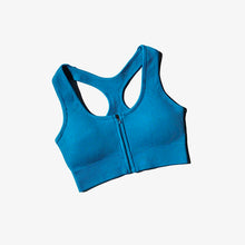 Load image into Gallery viewer, Sports Bra Crop Top Zipper Fitness Women Sportswear Sport Top Bras For Fitness Gym Female Running Push Up Yoga Workout Bra
