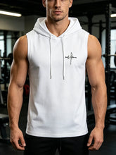 Load image into Gallery viewer, Summer Men‘s Workout Tee Running Training Hooded Sleeveless Gym Fitness Top Fashionable Loose Quick Drying Sports Tank Top

