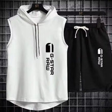 Load image into Gallery viewer, Men's track suit summer sportswear two-piece t-shirt shorts brand tracksuit jogging men's sports suit fitness clothes exercise
