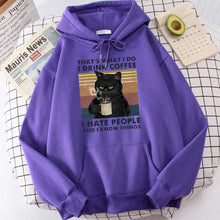 Load image into Gallery viewer, Men's fashion hoodie, high-quality cat drinking coffee print hoodie, fashionable casual hoodie, Harajuku hoodie
