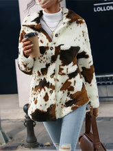 Load image into Gallery viewer, Women's Cow Print Double-sided Cashmere Coat Autumn Winter Loose Coats With Pockets Single Breasted Lapel Collar Plush Jacket
