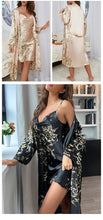 Load image into Gallery viewer, 2-pcs Women's Nightgown Women's Pajamas Satin Dress Sexy Slip Dress Women's Silk Robe Satin Woman Nightie Home Suit for Women
